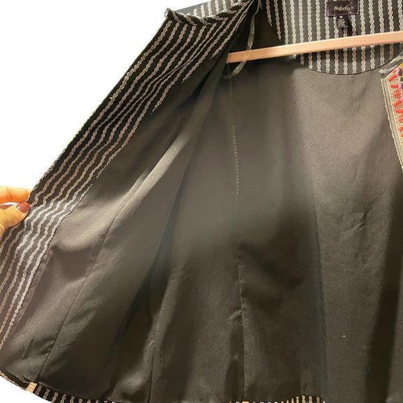 Rafaella Blazer Women Size Medium Mix Media Open Front Lightweight Preppy Causal - Picture 4 of 7